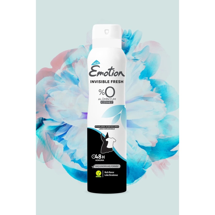 2 Adet Emotion Invisible Fresh Black & White Kadın Deodorant 150ml Vegan, Leke Bırakmaz