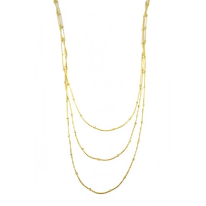 Top Boncuk Zincir Kolye - Altın