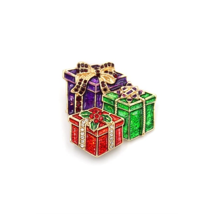 Hediye Kutusu Broş - ÇOK RENKLİ