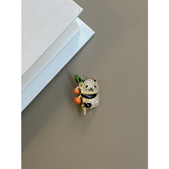 Panda Broş - Beyaz