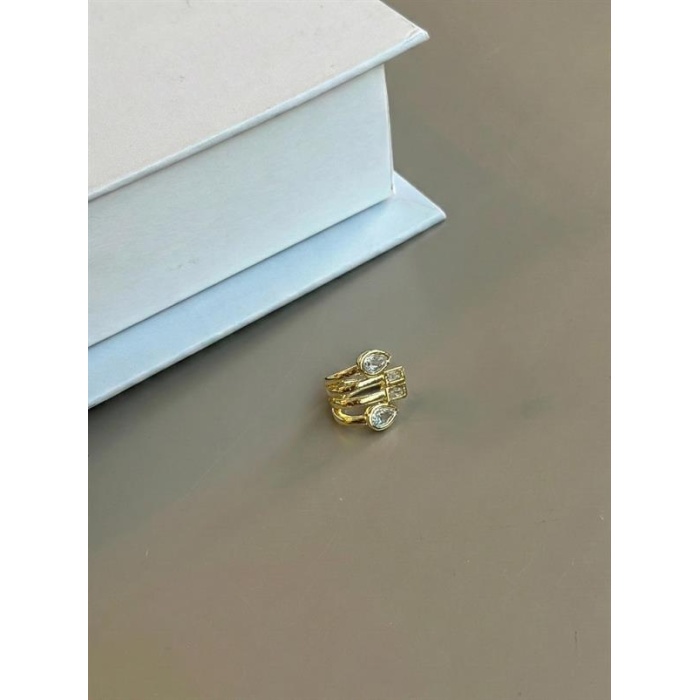 Taşlı Kıkırdak Küpe - Altın