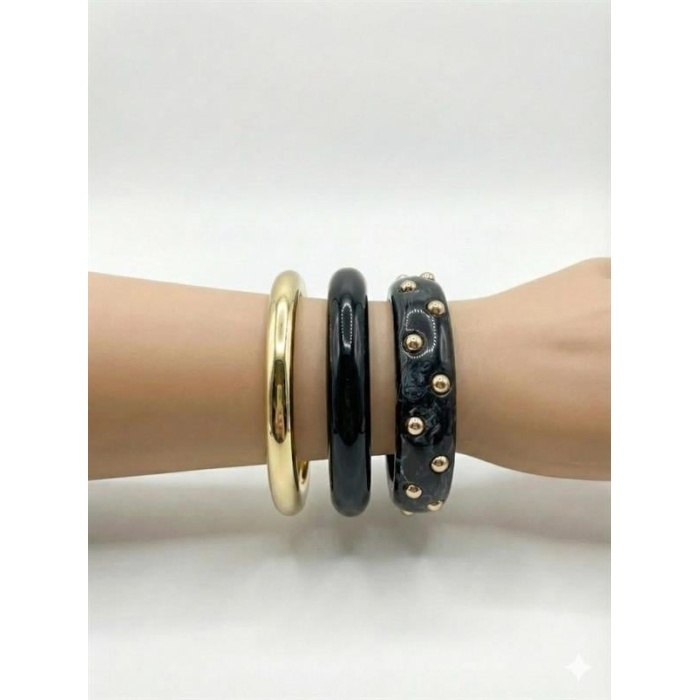 3Lü Set Bilezik - Siyah