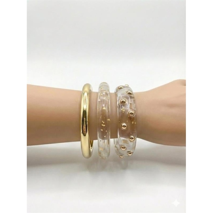 3Lü Set Bilezik - Şeffaf