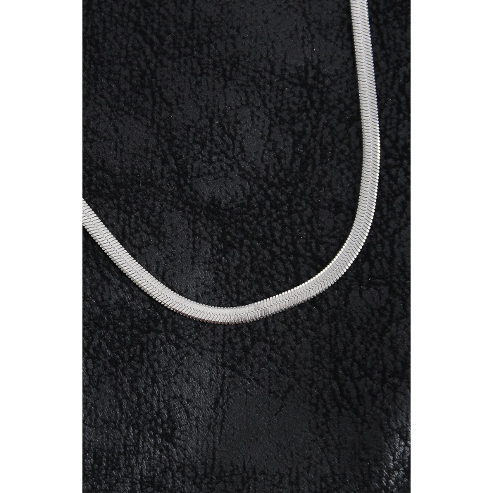 316L Çelik Klasik İtalyan Zincir Model Gümüş Renk Erkek Kolye - Lisinya