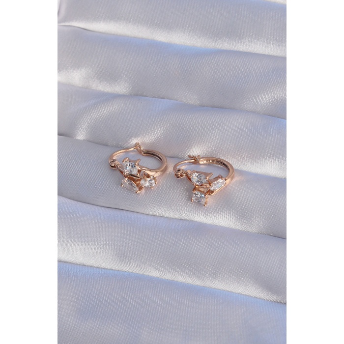 XUPİNG Rose Renk Zirkon Taşlı Halka Küpe - Lisinya