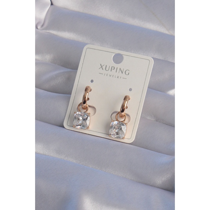 XUPİNG Rose Renk Zirkon Taşlı Halka Küpe - Lisinya