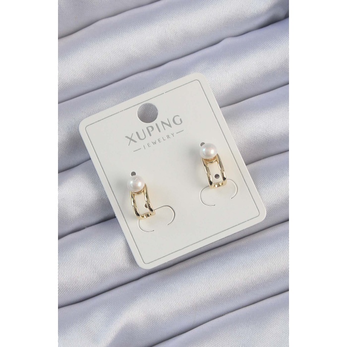 Xuping Gold Renk İnci Taşlı Halka Küpe - Lisinya