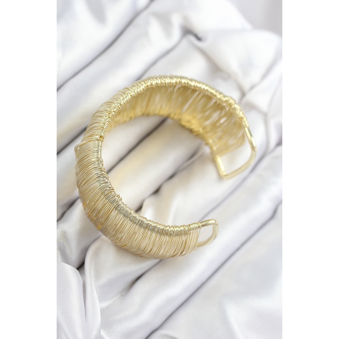 Pirinç Tel Sarma Model Gold Renk Kadın Bileklilk - Lisinya