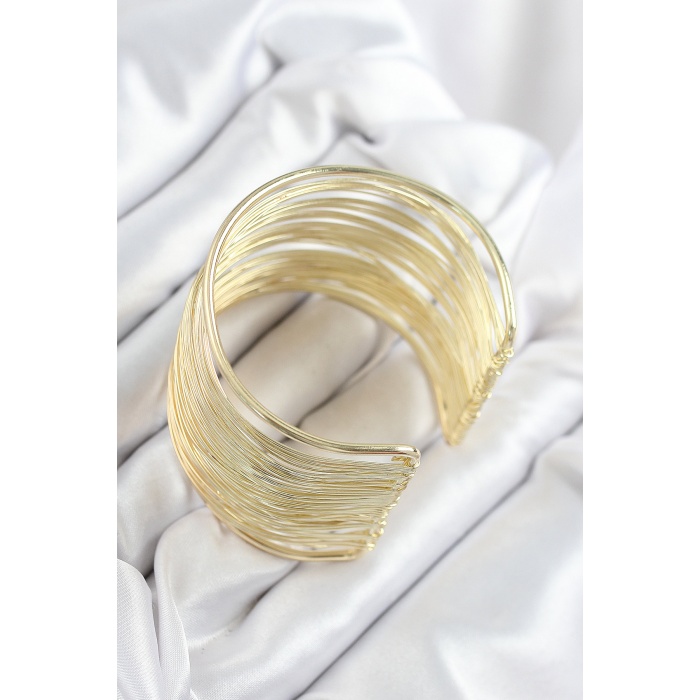 Pirinç Tel Sarma Model Gold Renk Kadın Bileklilk - Lisinya