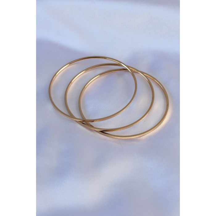 316L Çelik Gold Renk Ajda Model Kadın 65 mm Bilezik - Lisinya
