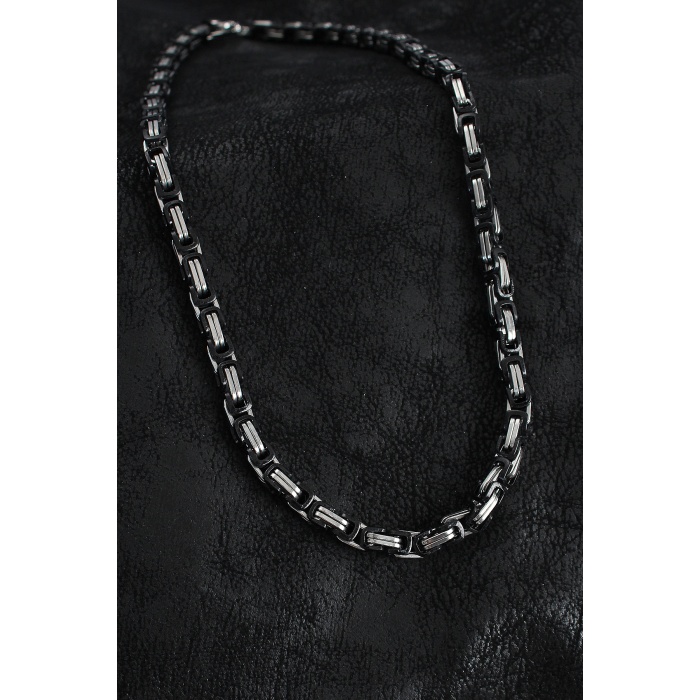 316L Çelik Kral Zincir Model Gümüş Renk Erkek Kolye - Lisinya