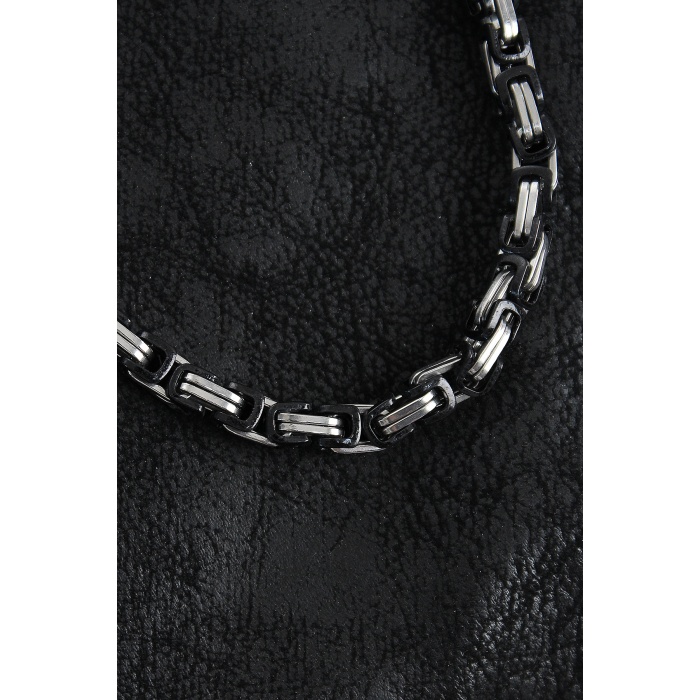 316L Çelik Kral Zincir Model Gümüş Renk Erkek Kolye - Lisinya