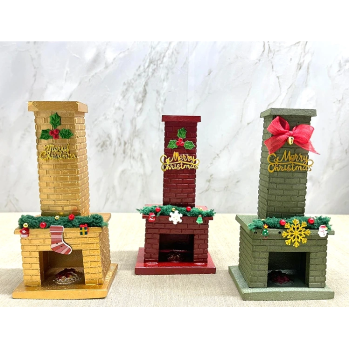 Noel Temalı Polyester Şömine Tütsülük İk023 - Lisinya