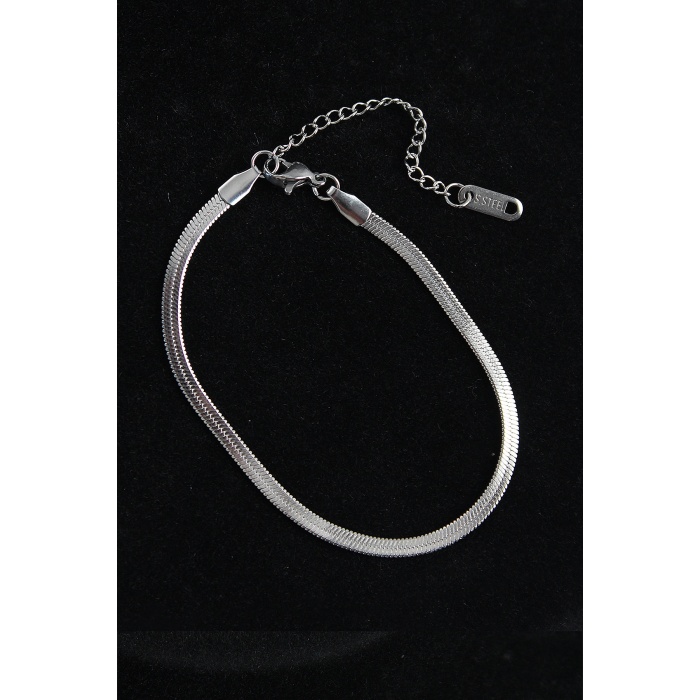 316L Çelik İtalyan Model Gümüş Renk Erkek Bileklik - Lisinya