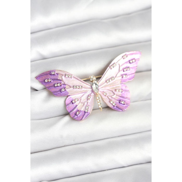 Lila Renk Kelebek Model Broş - Lisinya