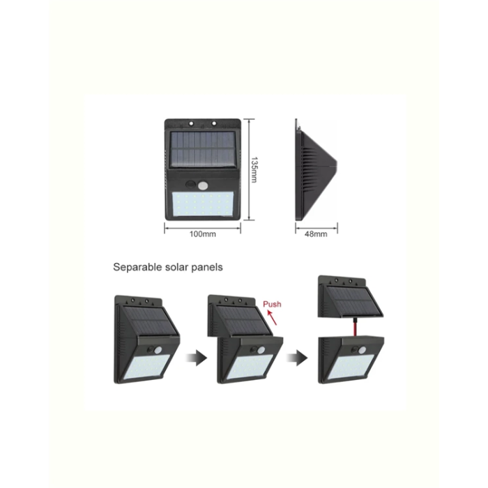 Solar Enerjili 20 Led Duvar Lambası | Hareket Sensörlü, Su Geçirmez, Kablo Gerektirmez ( Lisinya )