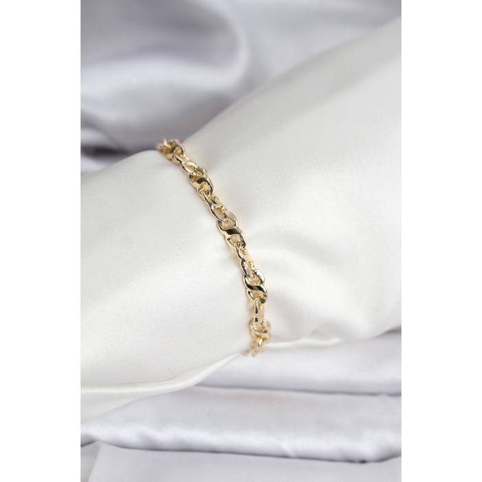 14K Gold Renk Kaplama Zincir Model CM Kadın Bileklik - Lisinya