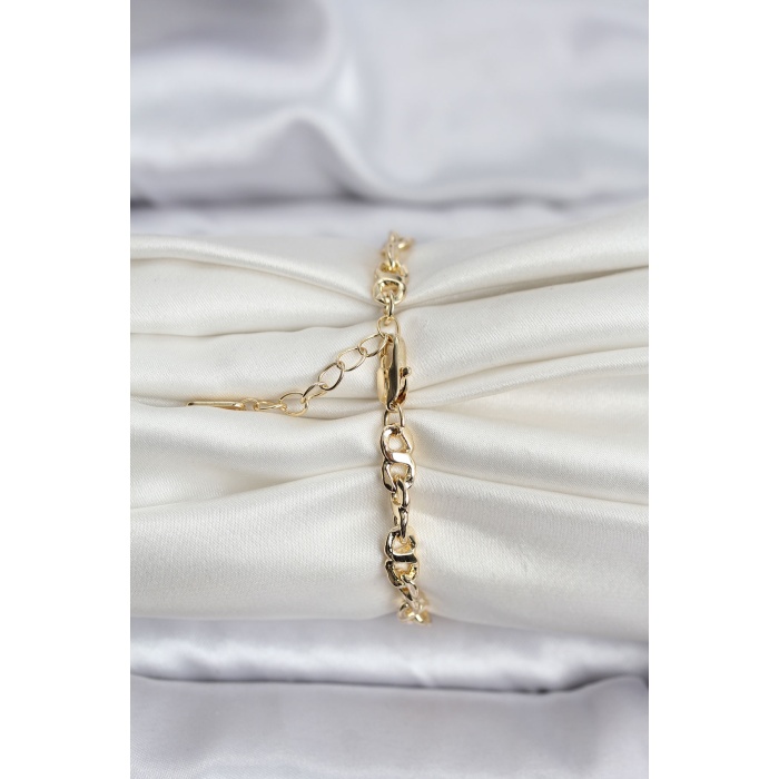 14K Gold Renk Kaplama Zincir Model CM Kadın Bileklik - Lisinya