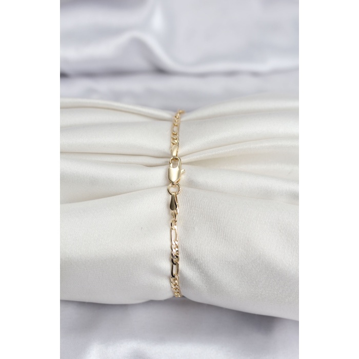 14K Gold Renk Kaplama Minimal Zincir Model CM Kadın Bileklik - Lisinya