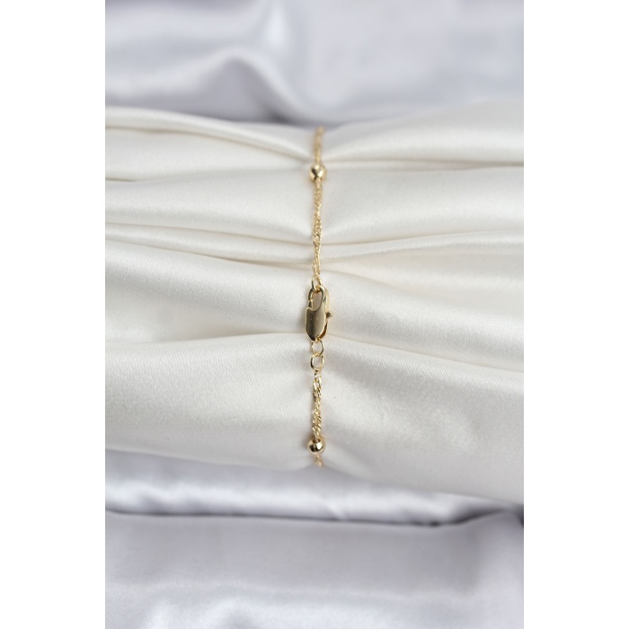 14K Gold Renk Kaplama Topçuklu Model CM Kadın Bileklik - Lisinya