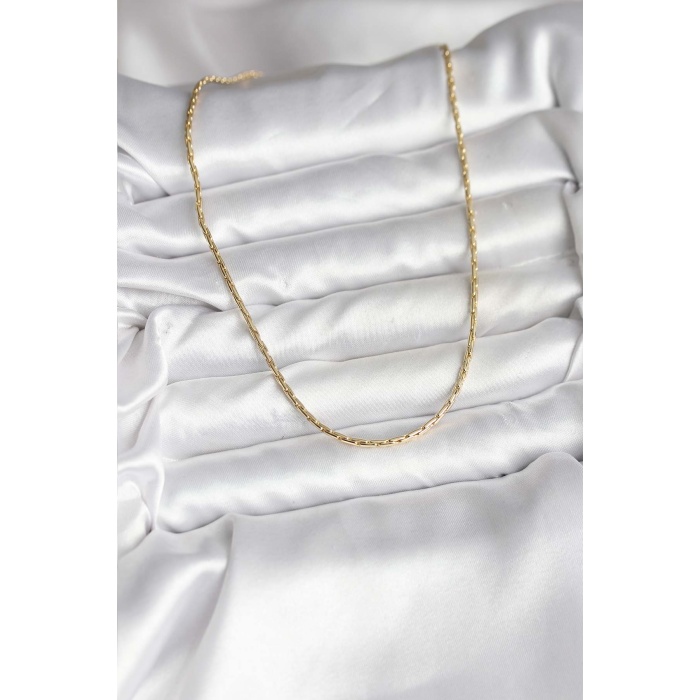 14K Gold Renk Kaplama İnce Zincir Model CM Kadın Kolye - Lisinya