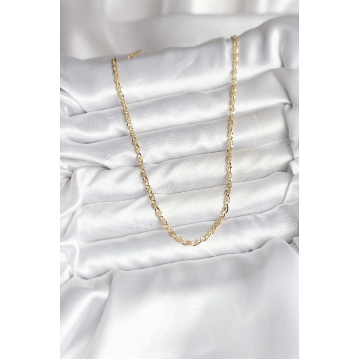 14K Gold Renk Kaplama Ezme Plaka Model CM Kadın Kolye - Lisinya