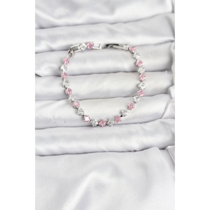 Kare Zirkon Taşlı Gümüş Renk Kadın Bileklik - Lisinya