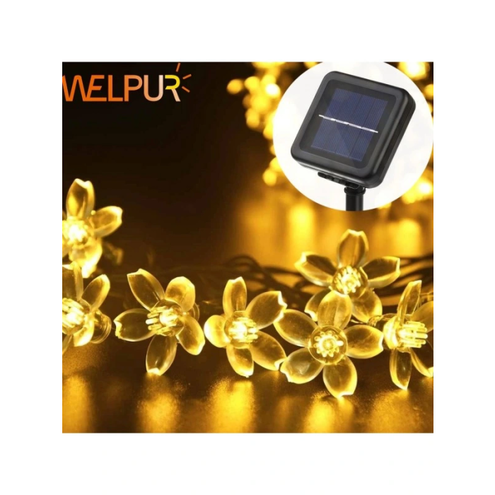 Solar Çiçekli Dekoratif 30 Led Bahçe Lambası ( Lisinya )