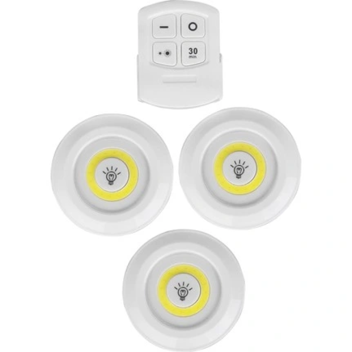 Uzaktan Kumandalı Yapışkanlı 3lü Led Spot Lamba ( Lisinya )
