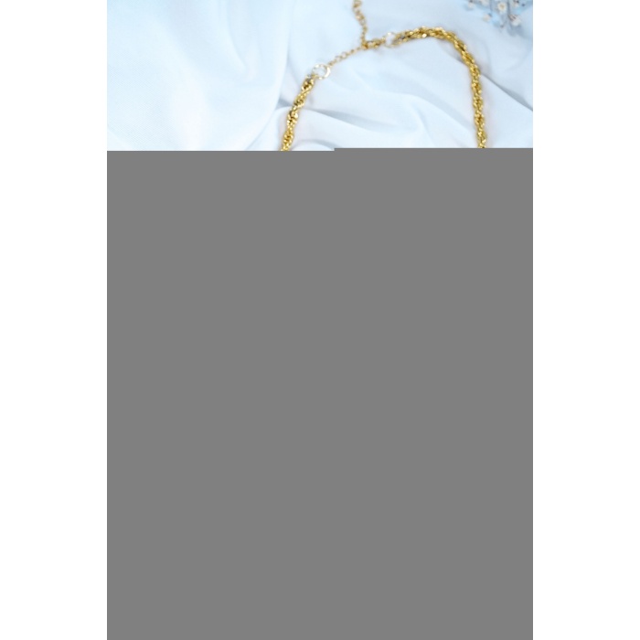 5mm Kalın Burgu Altın Renk Çelik Kolye Unisex Paslanmaz Kaliteli