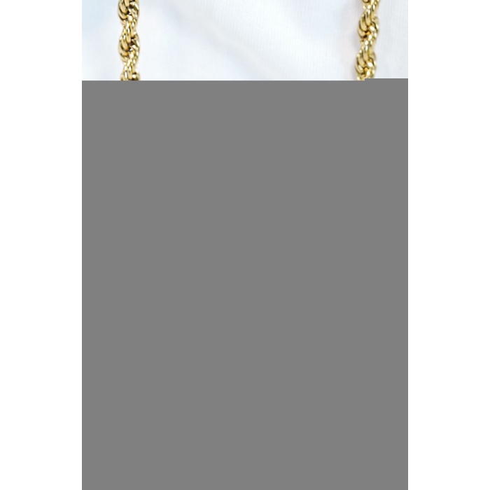 5mm Kalın Burgu Altın Renk Çelik Kolye Unisex Paslanmaz Kaliteli