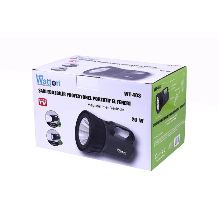 Şarj Edilebilir Profesyonel Portatif El Feneri Wt-403 ( Lisinya )
