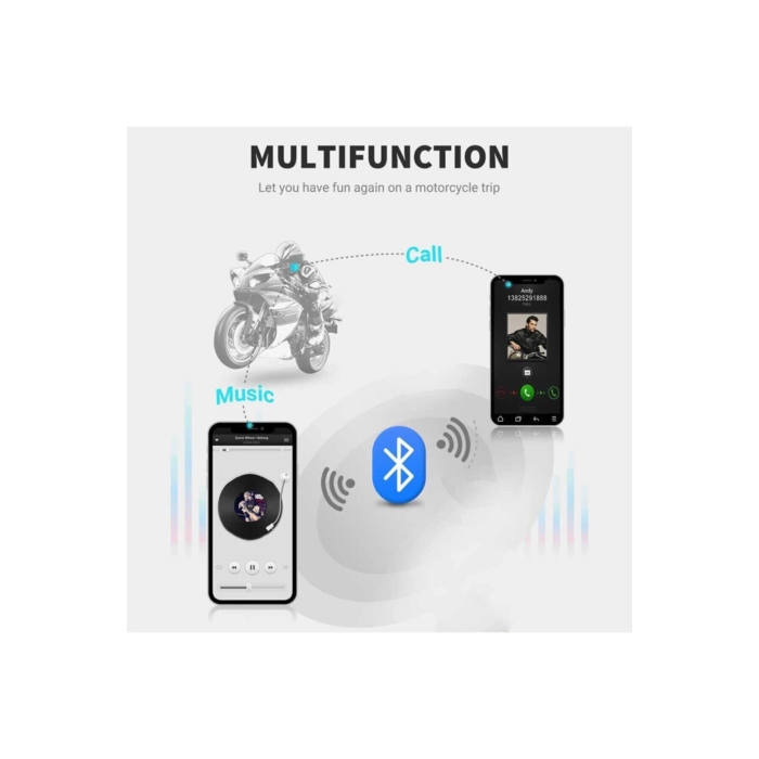 Bt22 Kask Kulaklık Bluetooth Motosiklet Kulaklık 5.0 Bluetooth Interkom Motorsiklet Kulaklık ( Lisinya )