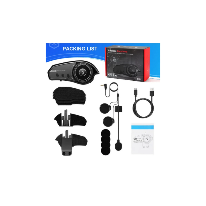 Bt35 Kask Kulaklık Bluetooth 5.0 Motosiklet Interkom Su Geçirmez Kablosuz Kulaklık ( Lisinya )