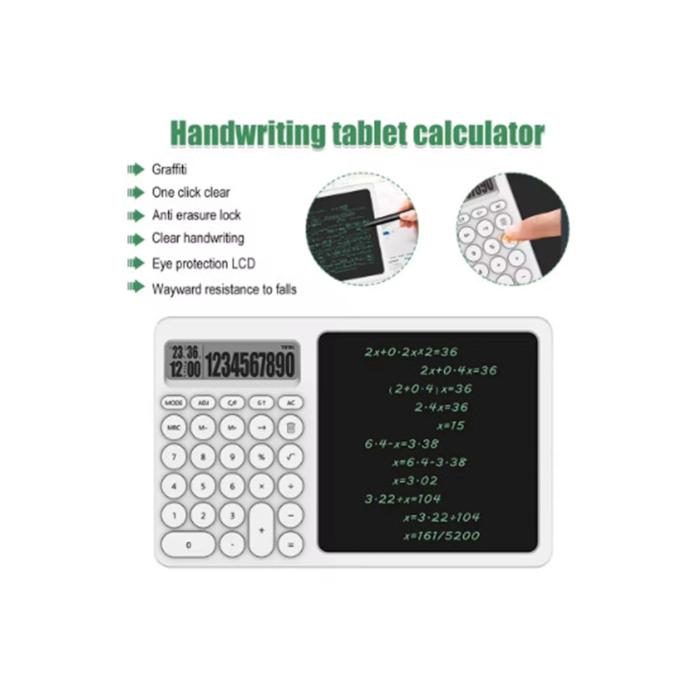 Çok Amaçlı Digital Hesap Makinesi Lcd Ekran Yazma Tableti Ofis Okul İçin Silinebilir El Yazısı Not Defteri ( Lisinya )