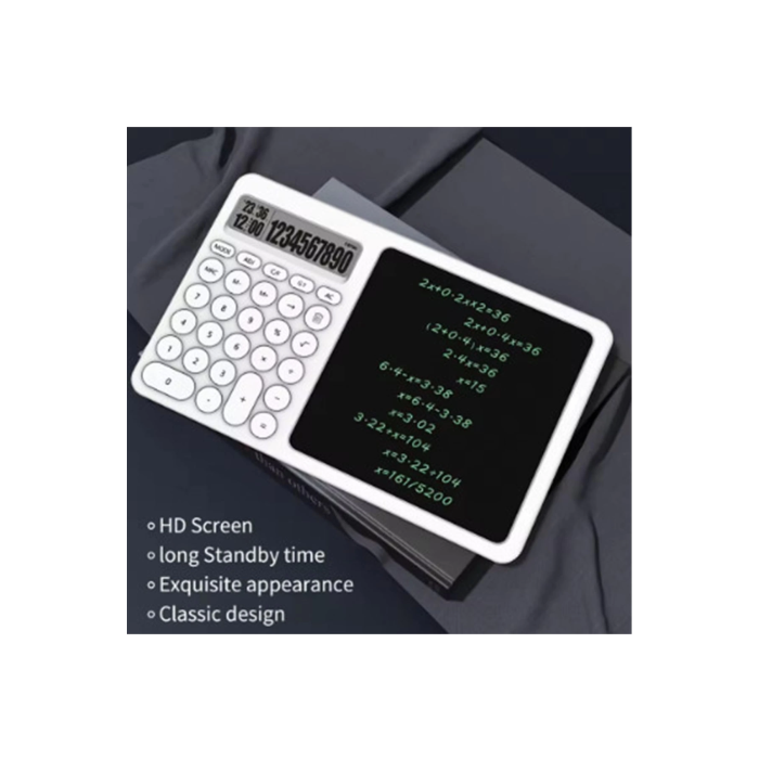Çok Amaçlı Digital Hesap Makinesi Lcd Ekran Yazma Tableti Ofis Okul İçin Silinebilir El Yazısı Not Defteri ( Lisinya )