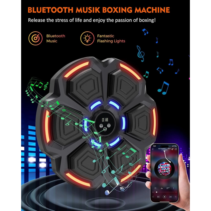 Bluetooth Hoparlör Özellikli Duvar Boks Makinesı  9 Mod Seviye Ayarlı  Müzikli Boks Makinesı - Lisinya
