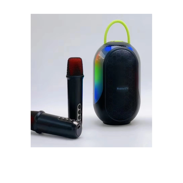 Bluetooth Çift Mikrofonlu Kablosuz Karaoke Rgb Işıklı Yüksek Sesli Müzik 4 Ses Degıstırme - Lisinya