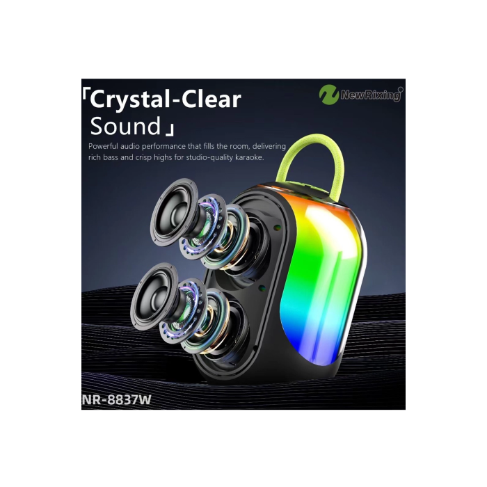 Bluetooth Çift Mikrofonlu Kablosuz Karaoke Rgb Işıklı Yüksek Sesli Müzik 4 Ses Degıstırme - Lisinya