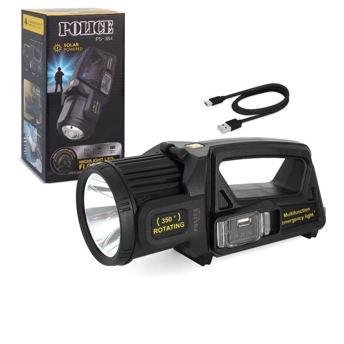 Police Ps-384 Şarjlı Güneş Enerjili Spot Fener ( Lisinya )