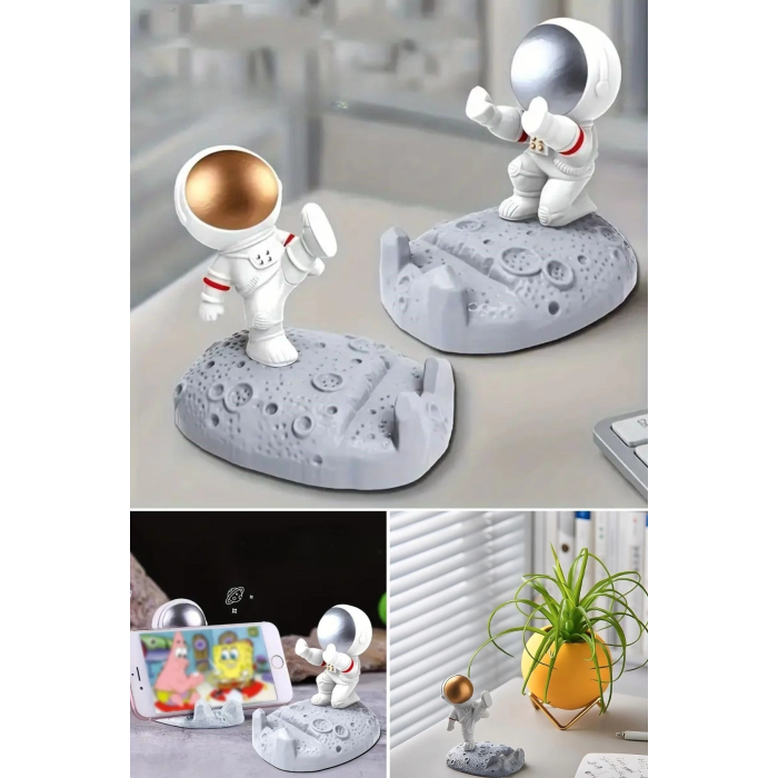 Mini Astronot Model Telefon Ve Tablet Tutucu Standı ( Lisinya )