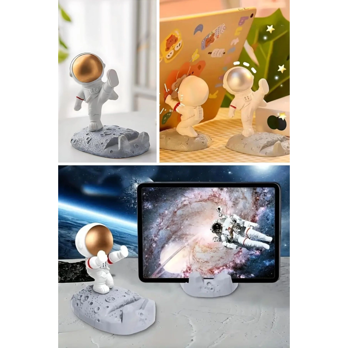 Mini Astronot Model Telefon Ve Tablet Tutucu Standı ( Lisinya )