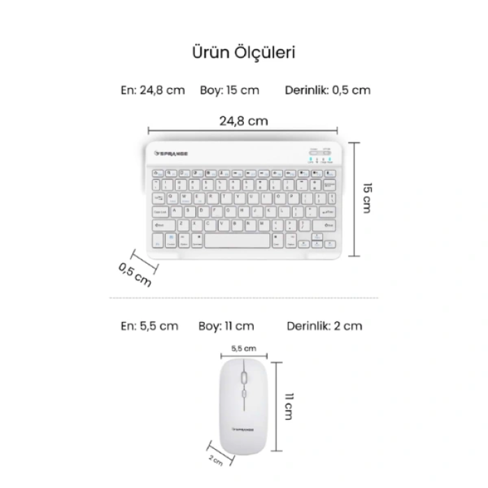 Beyaz Kablosuz Klavye Ve Mouse Seti ( Lisinya )