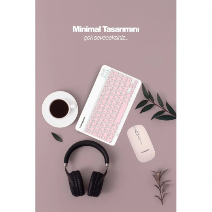 Pembe Kablosuz Klavye Ve Mouse Seti ( Lisinya )