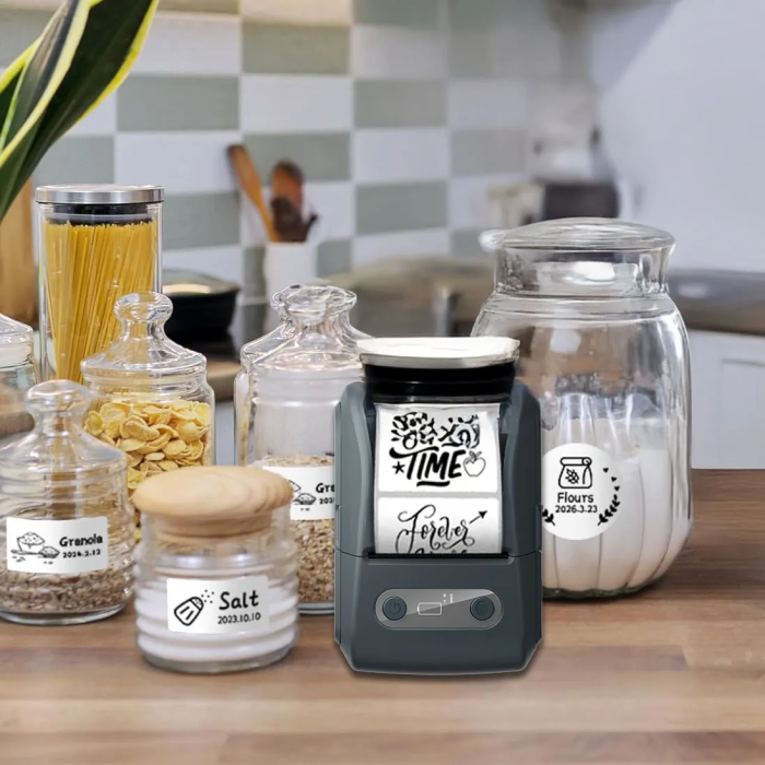 Beyaz Kablosuz Portatif Etiket Yazıcısı ( Lisinya )