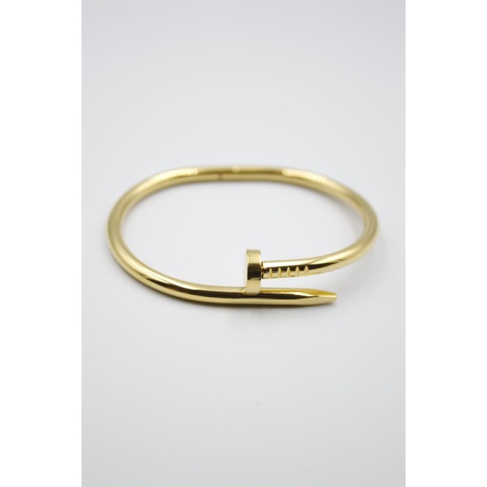 Taşsız Çivi Çelik Bilezik - Altın