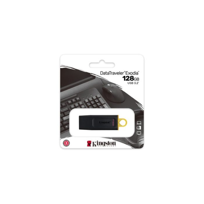Kingston 128GB USB 3.2 Exodia DataTraveler  (Black + Yellow)