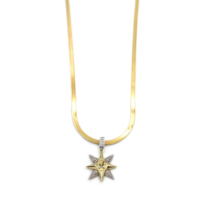 Kuzey Yıldızı İtalyan Zincir Kolye - Altın