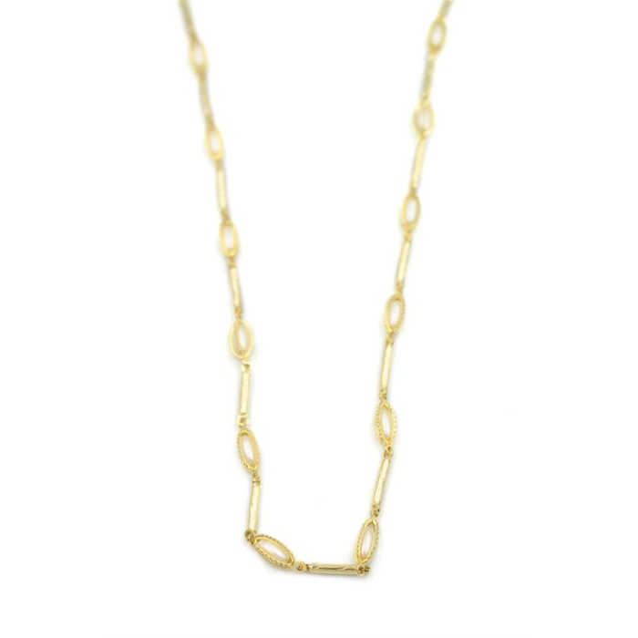 Kapsül İncili Zincir Kolye - 14K Altın