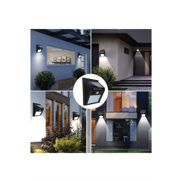 Güneş Enerjili Sensörlü Duvar Lambası Bahçe Lamba Suya Dayanıklı Bahçe Aydınlatma ( Lisinya )